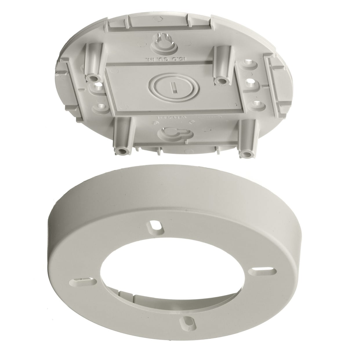 PT12LFB Non-Metallic Extruded Round Standard Lighting Fixture Box, 1.04 in L x 5.31 in W x 3.3 in H, Off-White