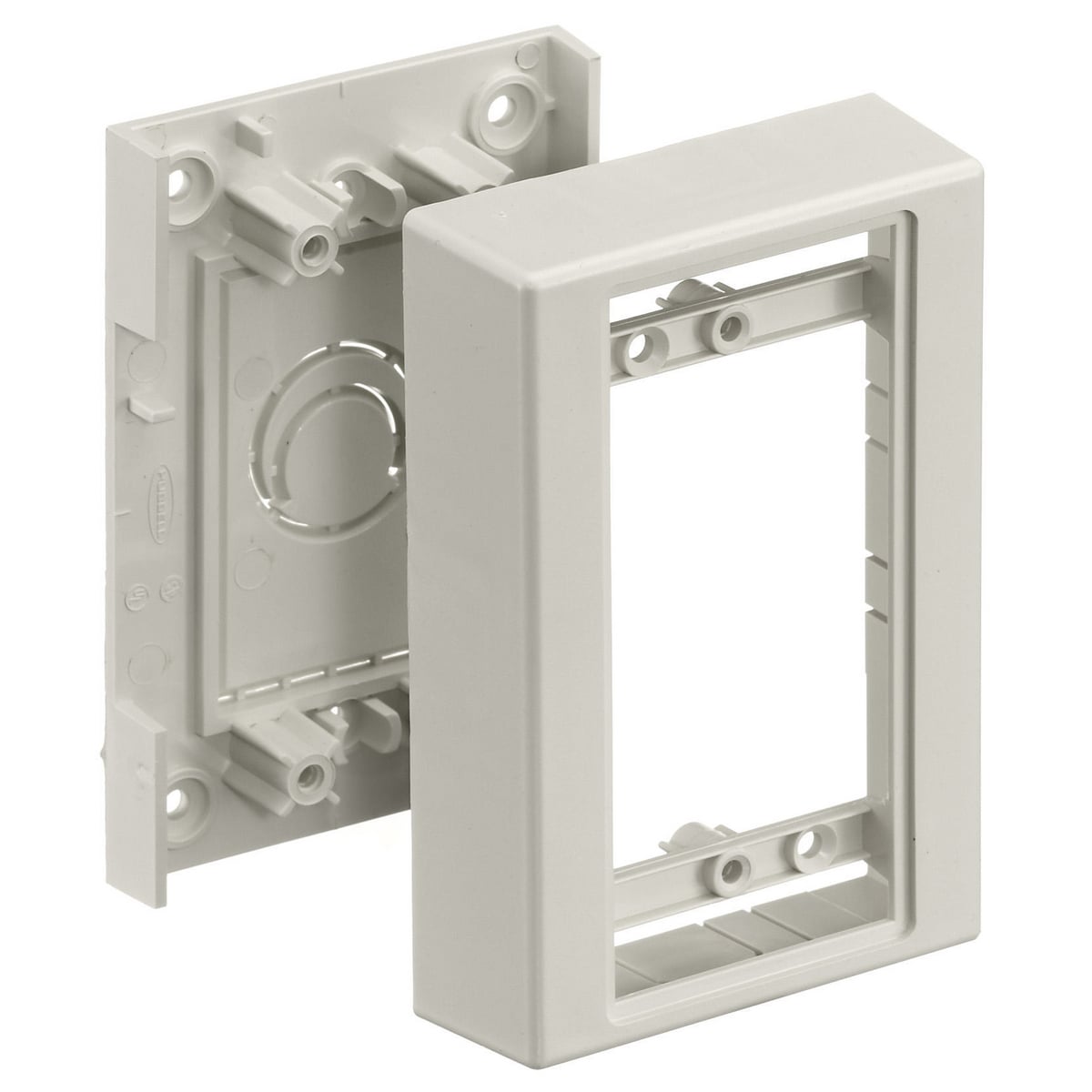 PT12LPB 1-Gang Extruded Low Profile Non-Metallic Standard Device Box, 1.12 in L x 3-1/4 in W x 4.9 in H, Off-White