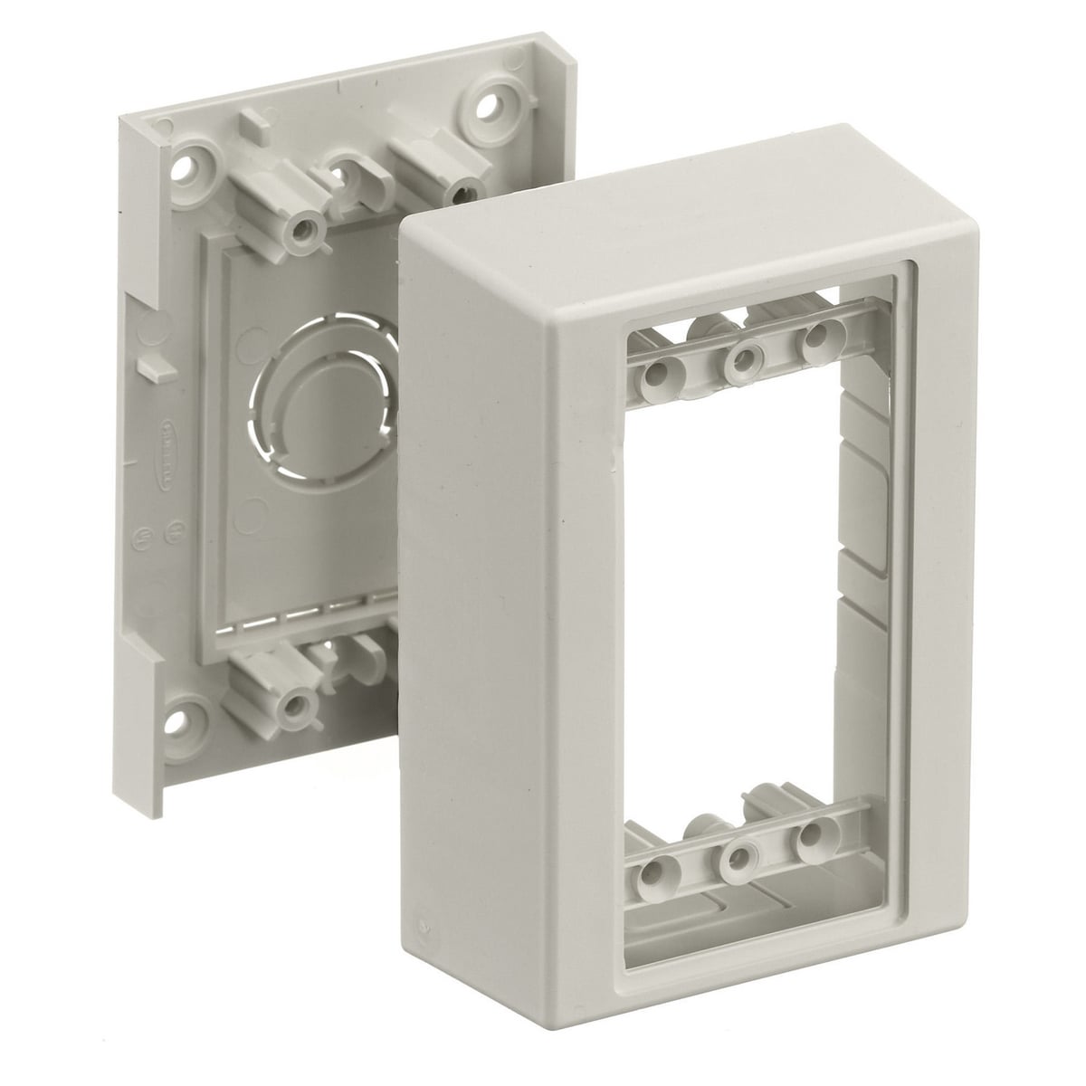 PT12SBA 1-Gang Extruded Non-Metallic Standard Station Box, 1.63 in L x 3-1/4 in W x 4.9 in H, Off-White