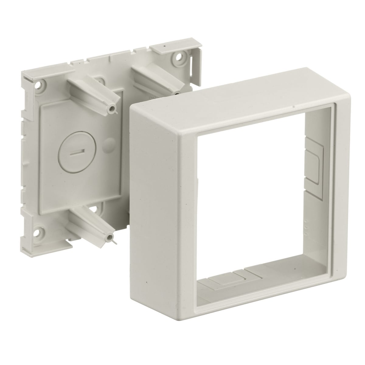 PT12TGB 2-Gang Deep Extruded Non-Metallic Standard Device Box, 4.9 in L x 5.06 in W x 1.91 in H, Off-White