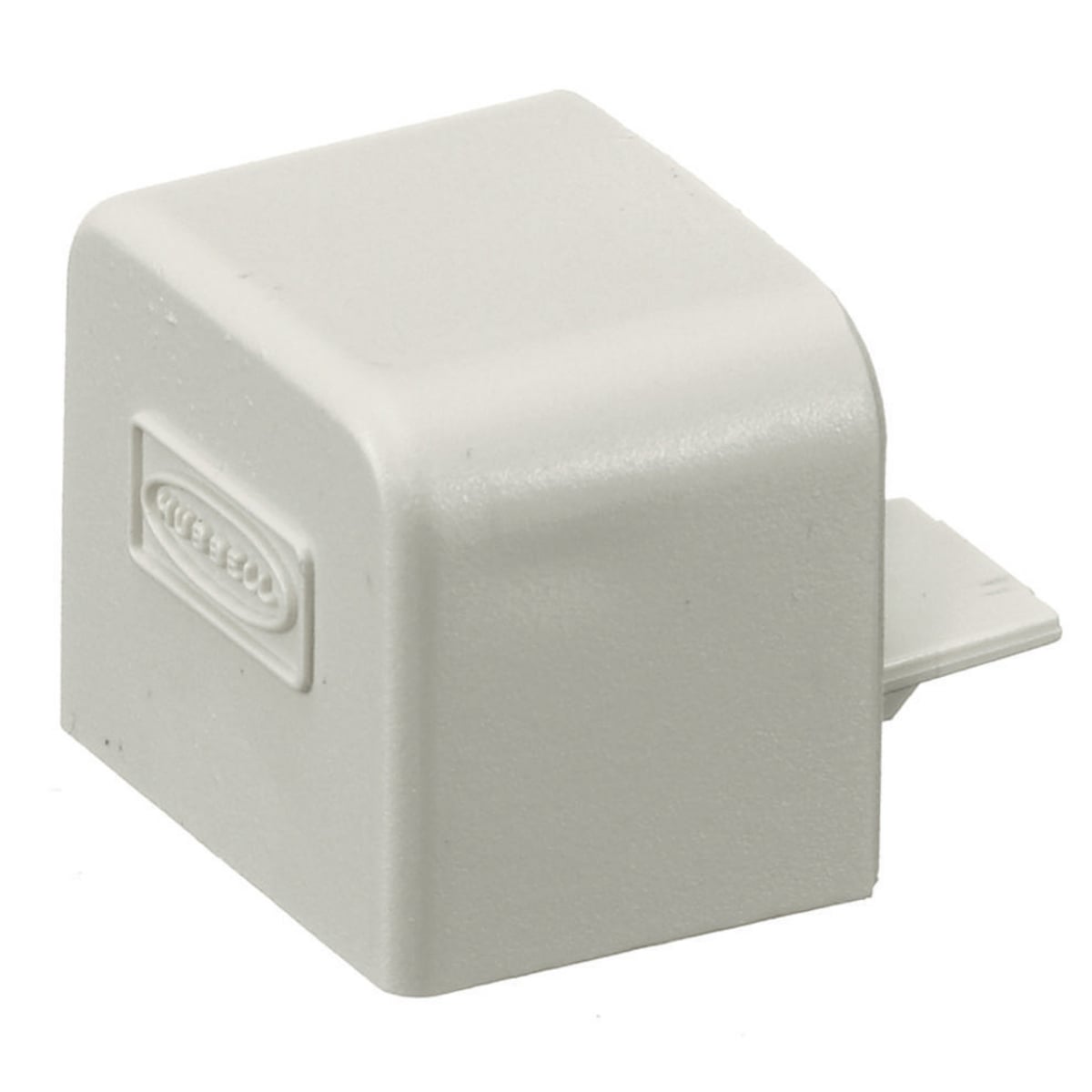 PT1EC Extruded Non Metallic Standard End Cap, For Use With PremiseTrak PT1 Series Non-Latching Non-Metallic Raceway, PVC, Off-White