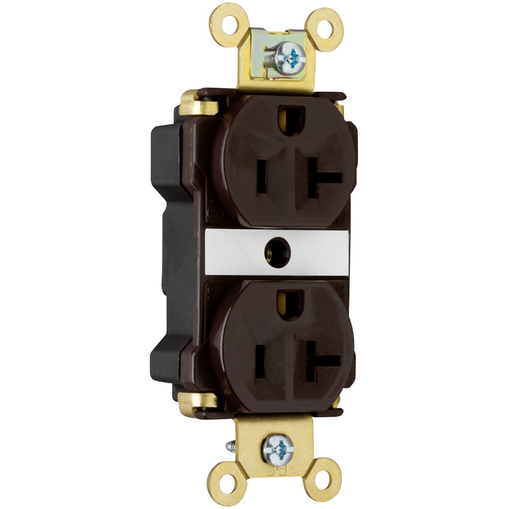 PT5362A PlugTail 20 Amp 125V Industrial Extra  Duplex Receptacle, Brown