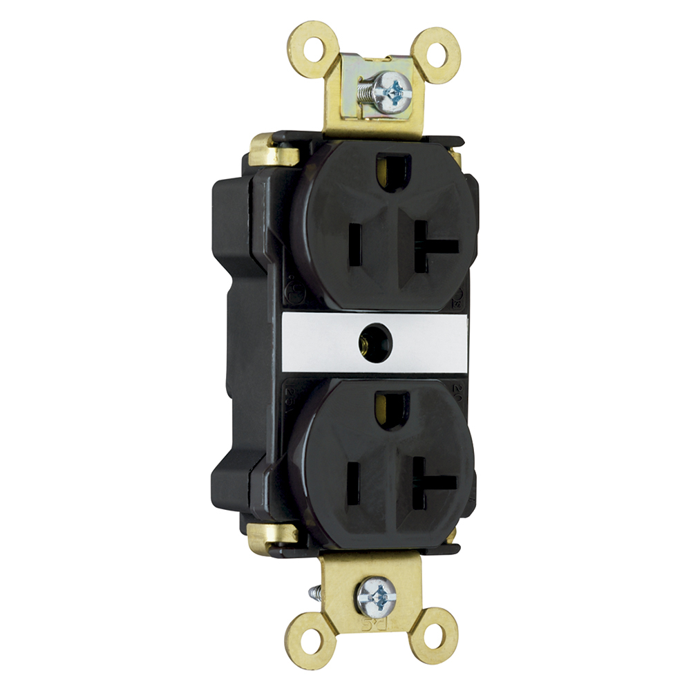 PT5362ABK PlugTail 20 Amp 125V Industrial Extra  Duplex Receptacle, Black