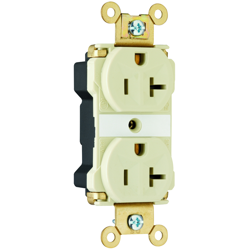 PT5362AI PlugTail 20 Amp 125V Industrial Extra  Duplex Receptacle, Ivory