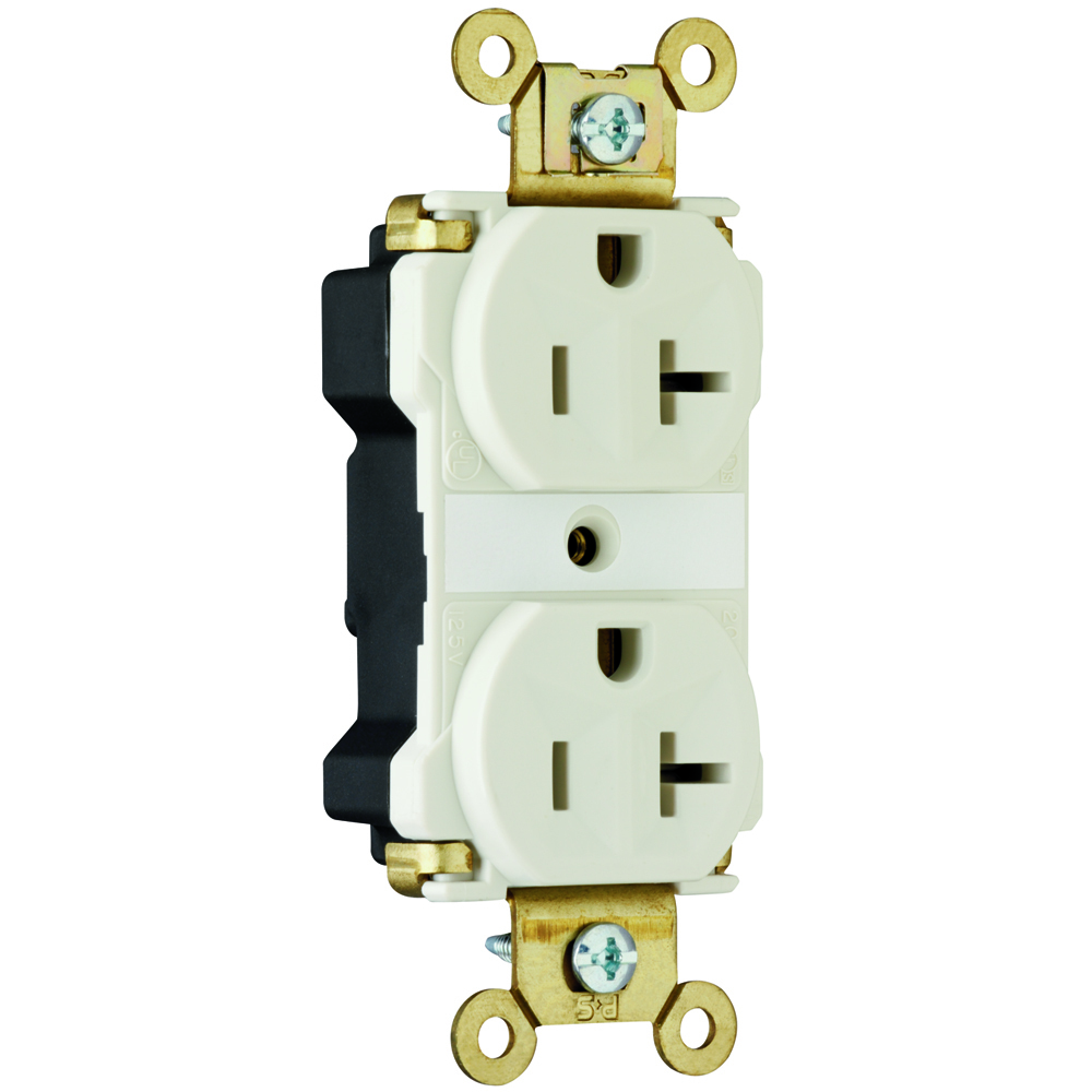 PT5362ALA PlugTail 20 Amp 125V Industrial Extra  Duplex Receptacle, Light Almond