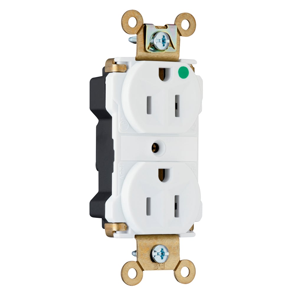 PT8200W PlugTail Extra Heavy Duty Receptacle, 15 Amp, 125V, White