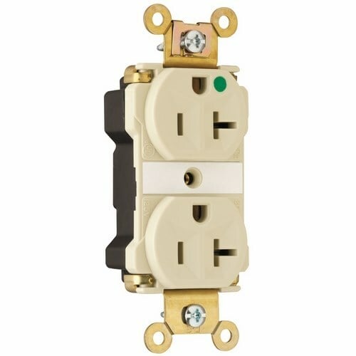 PT8300I PlugTail 20 Amp 125V Extra Heavy Duty Hospital-Grade Duplex Receptacle, Ivory
