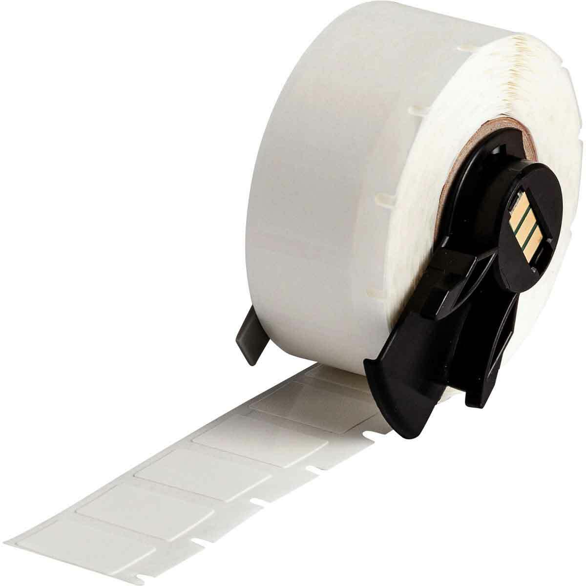 PTL-11-498 CleanLift BMP71 TLS 2200 Colored Rectangular Repositional Write-On Thermal Transfer Label, 3/4 in L x 1/2 in W, Colored Write-On Area Legend, White, B-498 Vinyl Coated Fabric