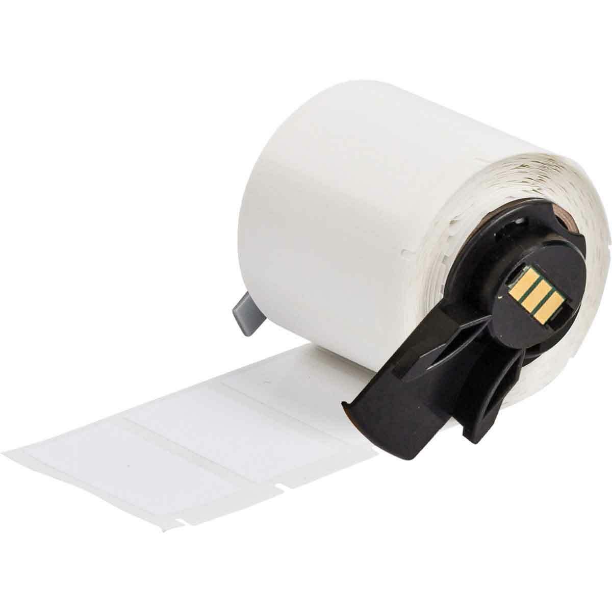PTL-29-498 CleanLift BMP71 TLS 2200 Colored Rectangular Repositional Write-On Thermal Transfer Label, 1/2 in L x 1-1/2 in W, Colored Write-On Area Legend, White, B-498 Vinyl Coated Fabric