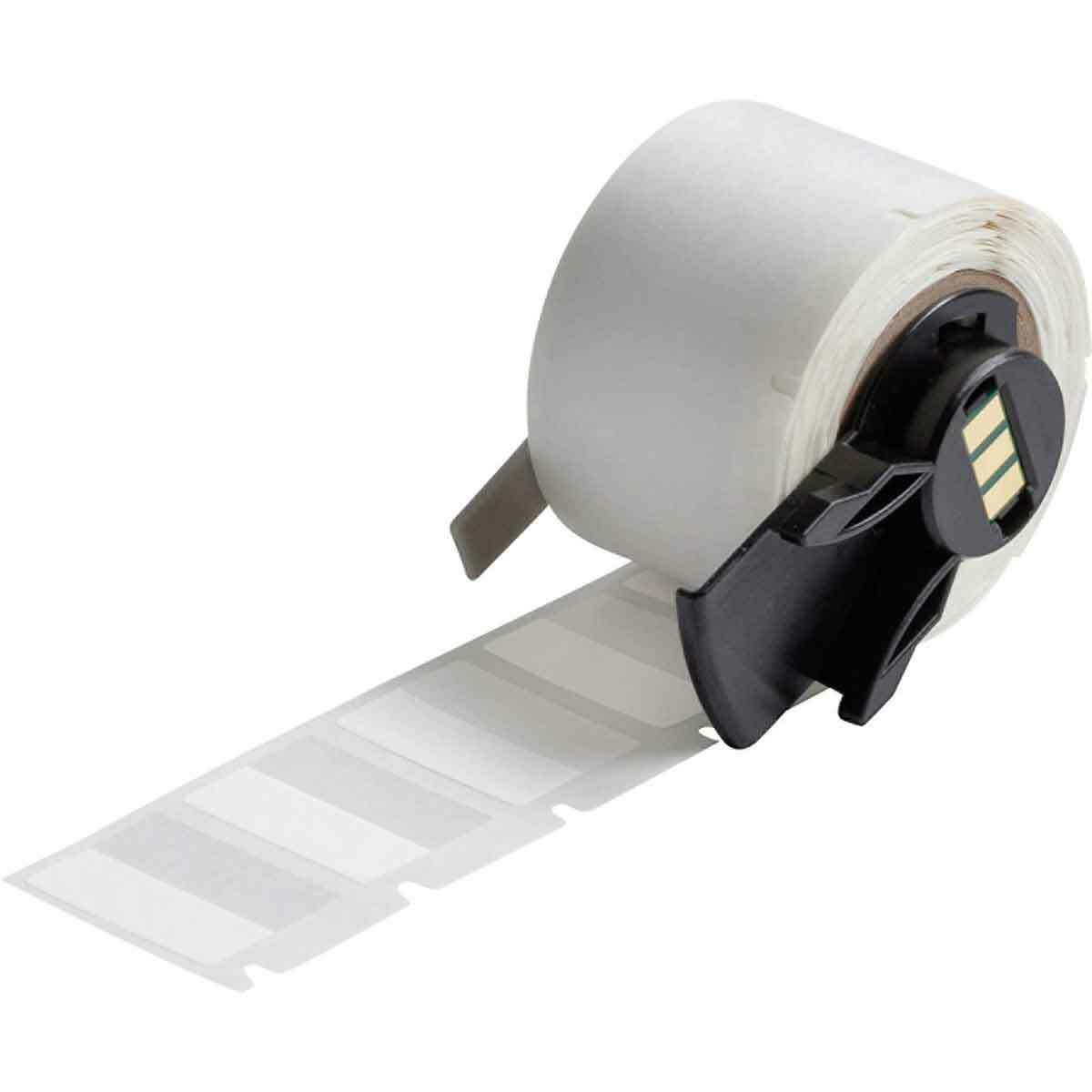 PTL-96-427 BMP71 TLS 2200 Colored Rectangular Self-Laminating Write-On Thermal Transfer Label, 1 in L x 1 in W, Colored Write-On Area Legend, Clear/White, B-427 Vinyl