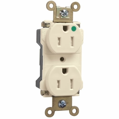 PTTR62HI PlugTail Extra Heavy Duty Receptacle, 15 Amp, 125V, Ivory