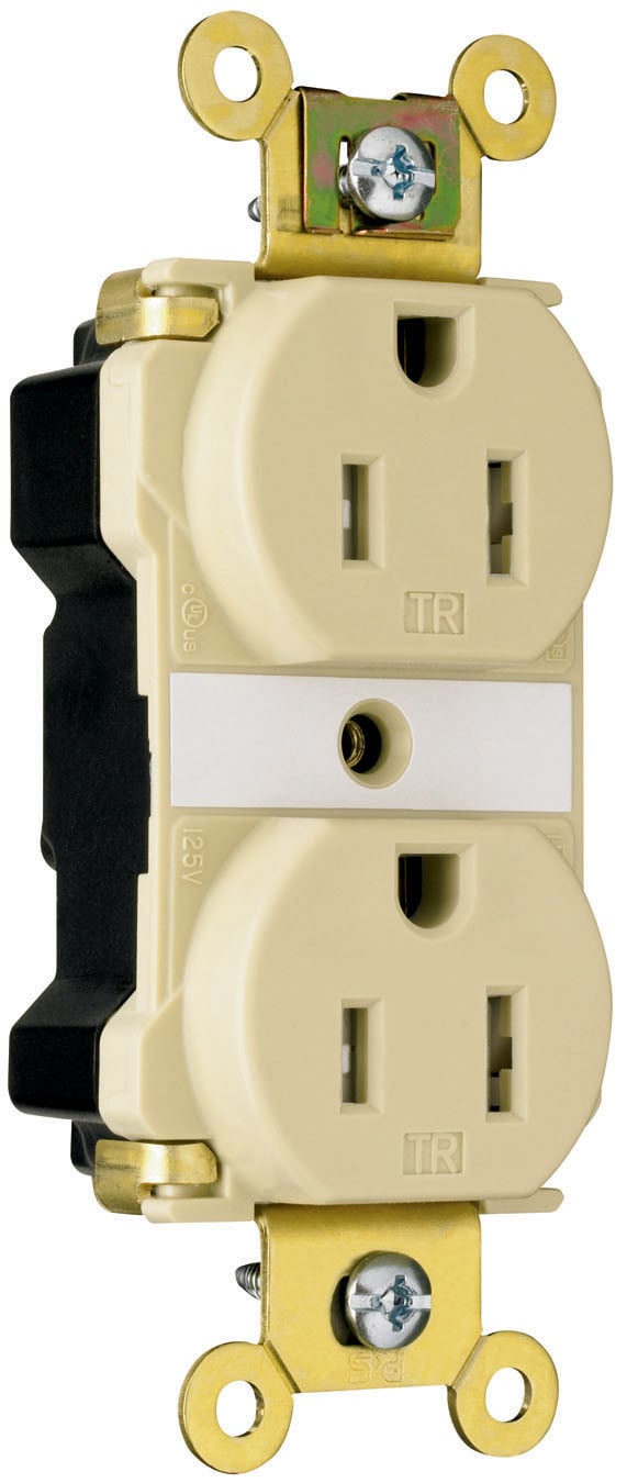 PTTR62W PlugTail Industrial Extra Heavy Duty Spec Grade Receptacle, 15 Amp, 125V, White