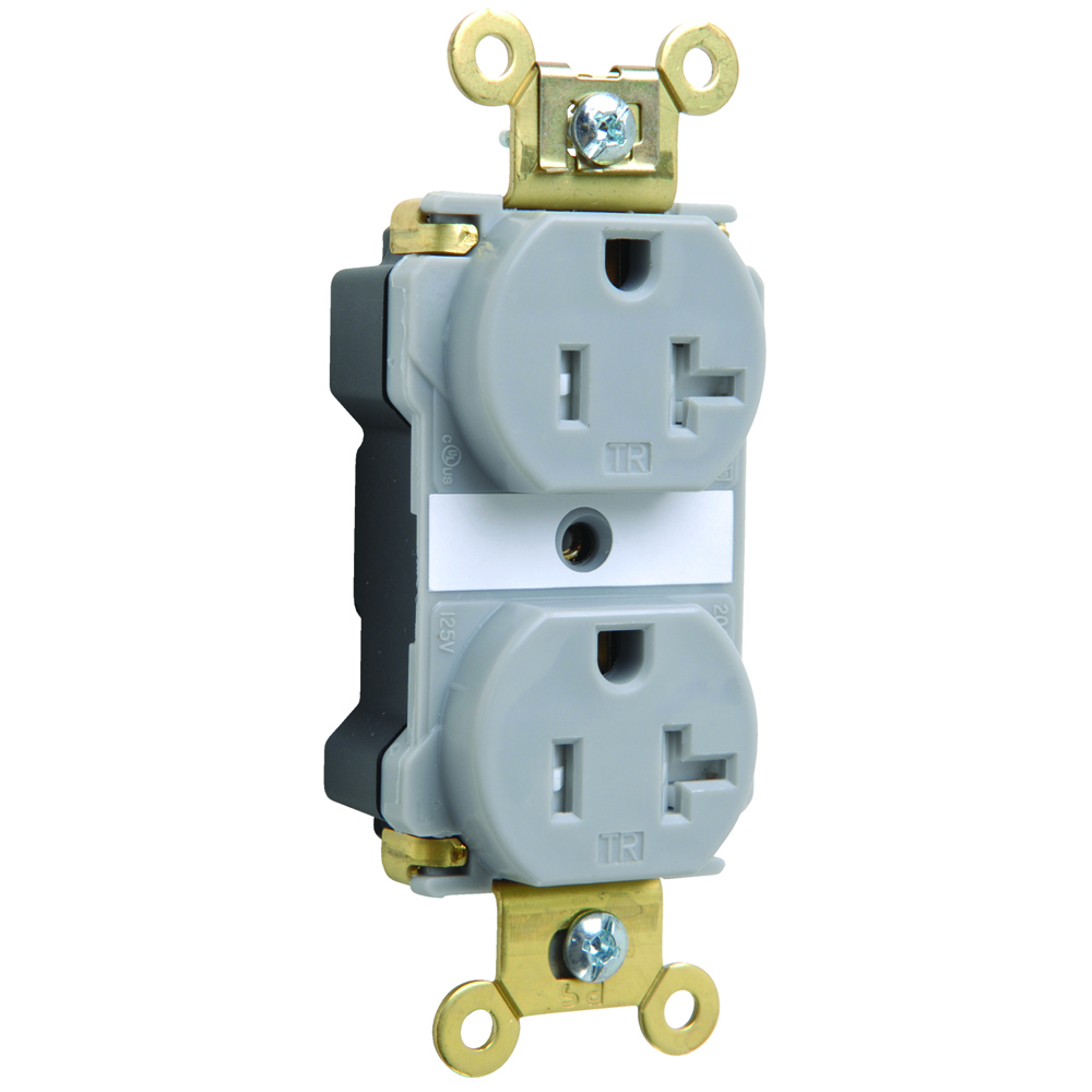 PTTR63GRY PlugTail Industrial Extra Heavy Duty Spec Grade Receptacle, 20 Amp, 125V, Gray