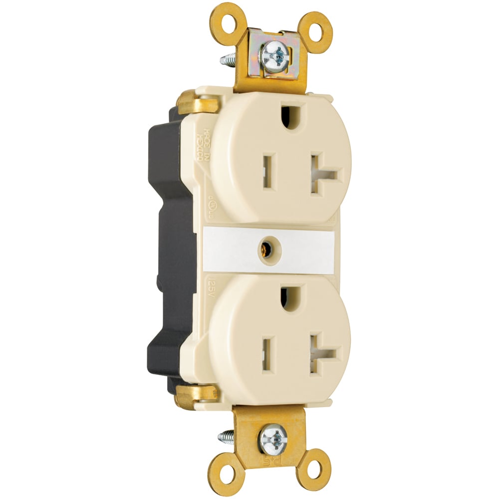 PTTR63I PlugTail Industrial Extra Heavy Duty Spec Grade Receptacle, 20 Amp, 125V, Ivory