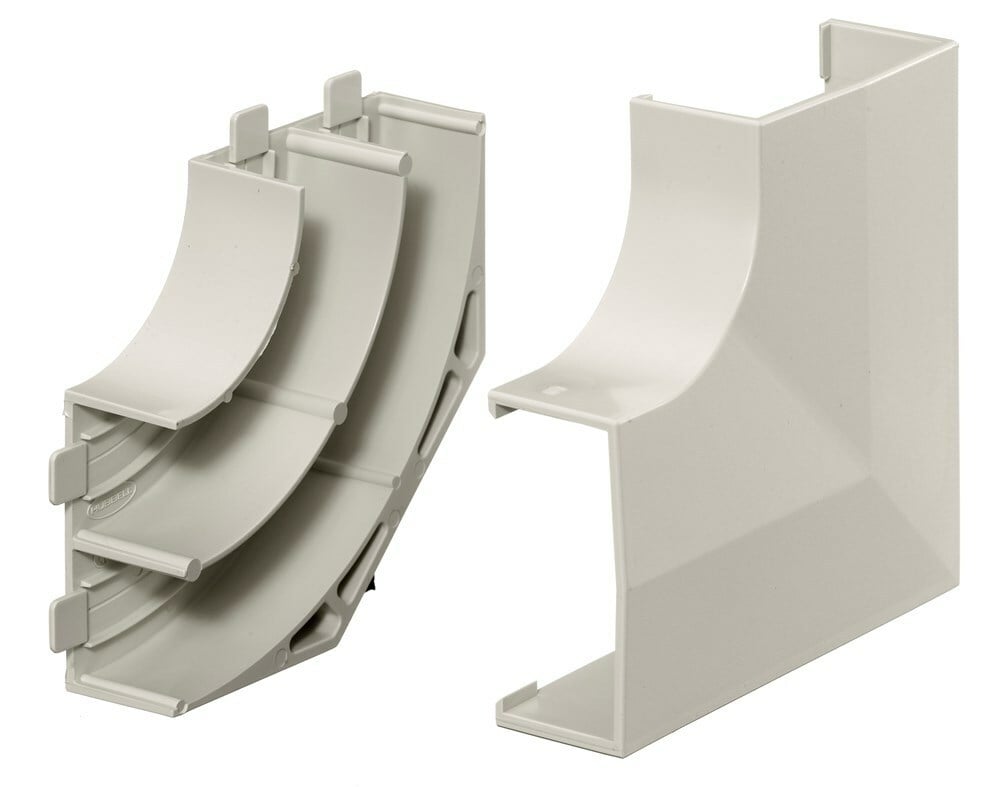 PW2FEBC Extruded Flat Latching Non-Metallic Standard Raceway Elbow, 1-1/4 in Bend Radius, 1.6 sq-in