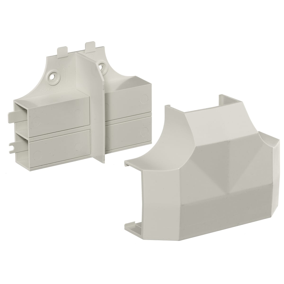 PW2TCBC Extruded Full Capacity Non-Metallic Standard Raceway Tee, 1.6 sq-in, For Use With WallTrak PW2 Series Latching Non-Metallic Raceway, PVC, Office White