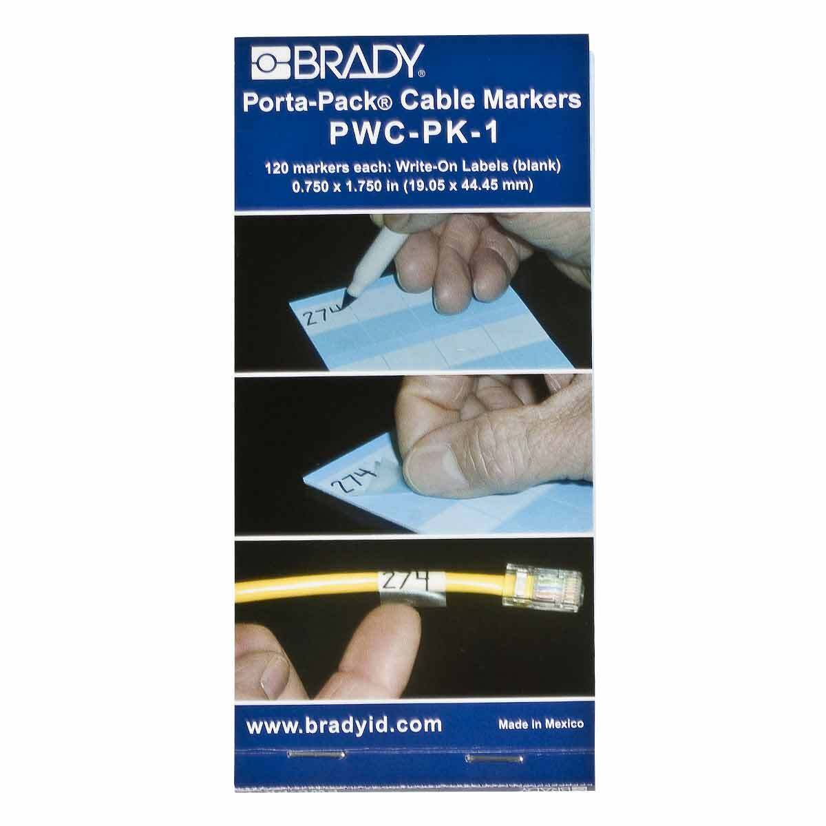 PWC-PK-1 Porta-Pack  Blank Wire Marker Book, 1-3/4 in L x 3/4 in W, Clear/White, B-292 Vinyl