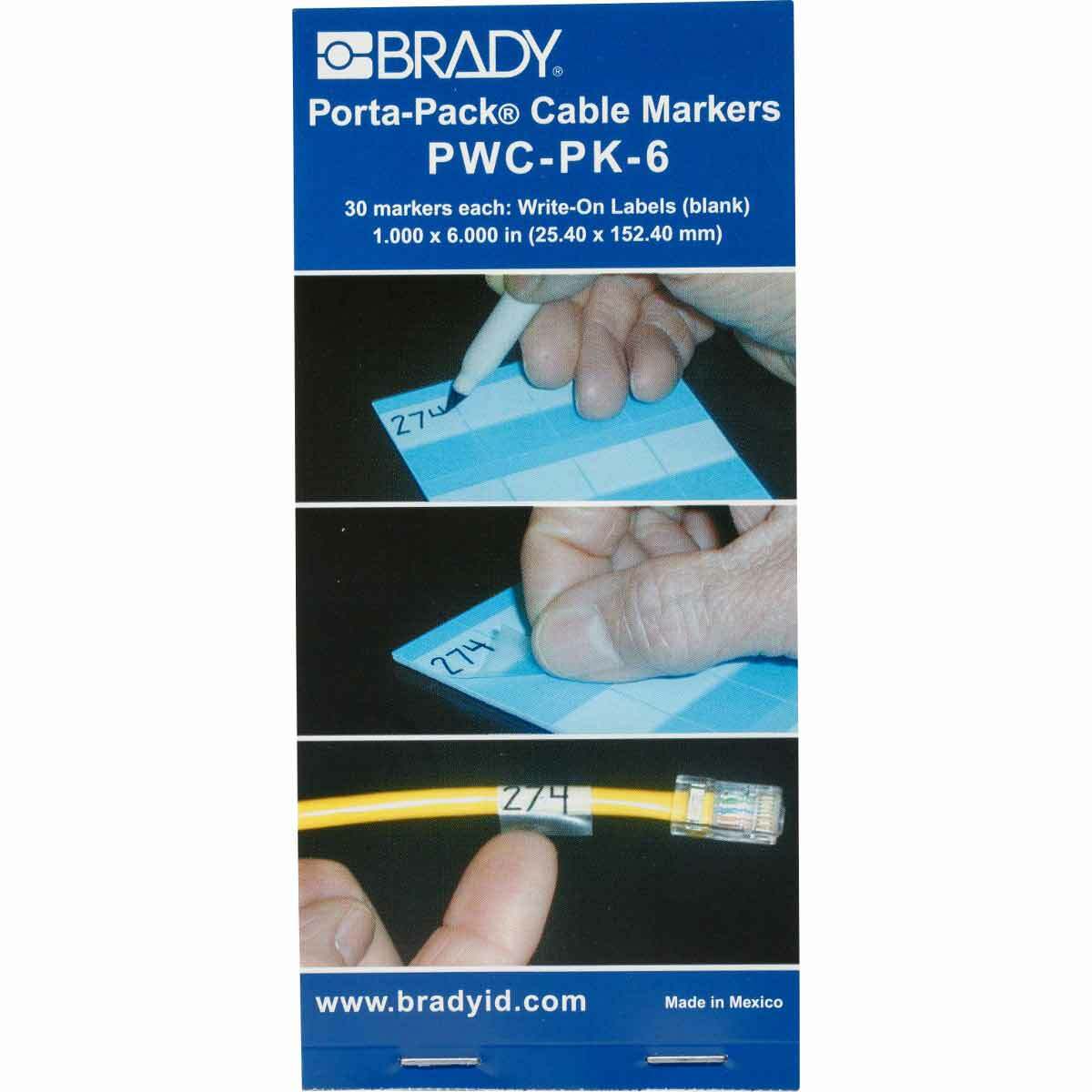 PWC-PK-6 Porta-Pack  Blank Wire Marker Book, 6 in L x 1 in W, Clear/White, B-292 Vinyl
