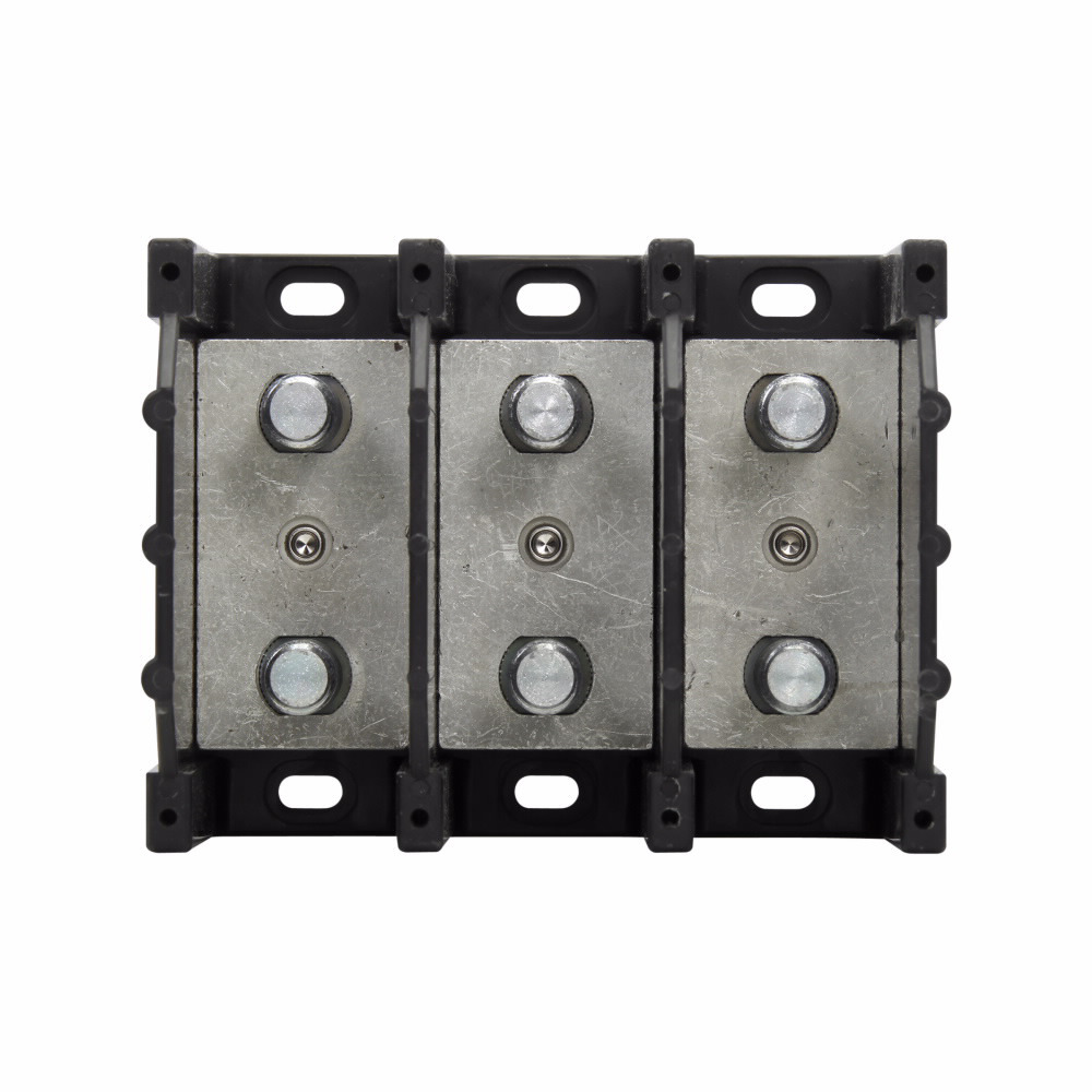 16394-3 Barrier Power Terminal Block, 600 V AC/DC, 400 A, 3 Poles, Aluminum/Thermoplastic