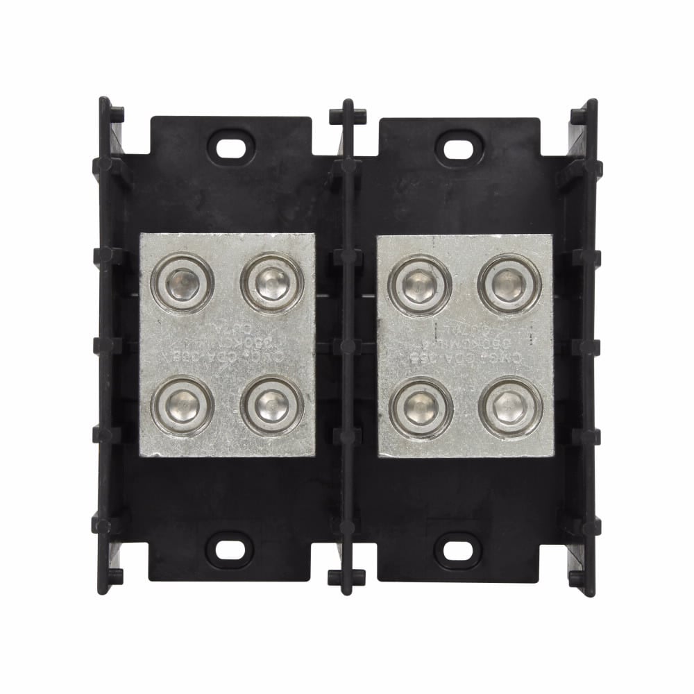 16500-2 Barrier Power Splicer Block, 600 V AC/DC, 620 A, 2 Poles, 4 AWG to 350 kcmil Cu/AL Line/Load Wire, Aluminum/Thermoplastic