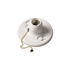 EPCO, Lamp Holder, Pull Chain, Base: Medium Base, Material: Plastic, Mounting: Box Mount, Screw Material: Brass