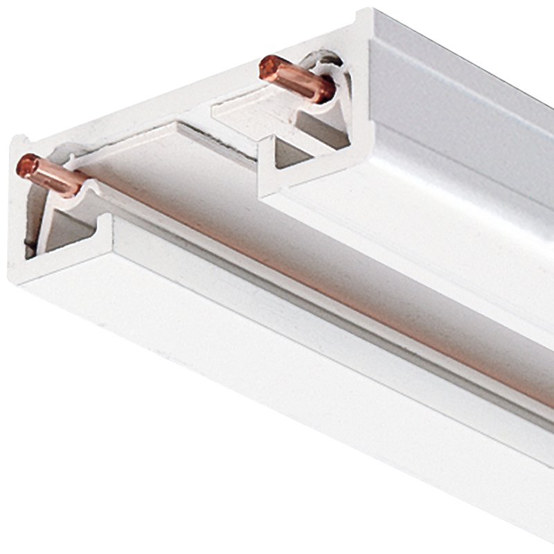 R 6FT WH 1-Circuit Trac System, 6 ft L x 1-3/8 in W x 1/2 in D, Extruded Aluminum