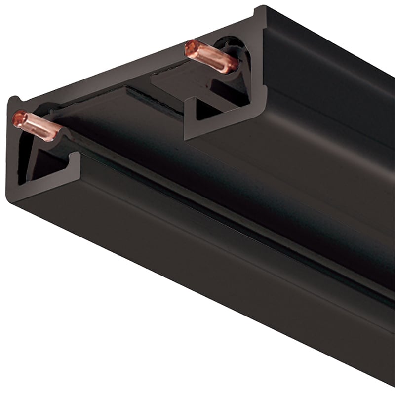 R 8FT BL R Series 1-Circuit Track Section, 8 ft L x 1-3/8 in W x 1/2 in D, Extruded Aluminum/Thermoplastic
