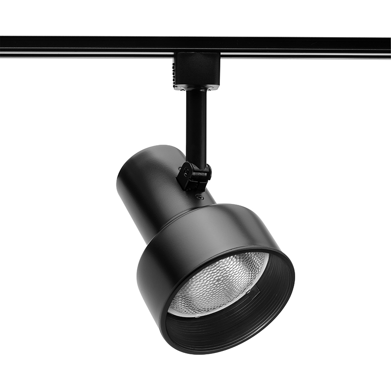 R512 BLB BL Line Voltage Track Head With Baffle, Incandescent Lamp, 120 V AC, Step Cylinder Head