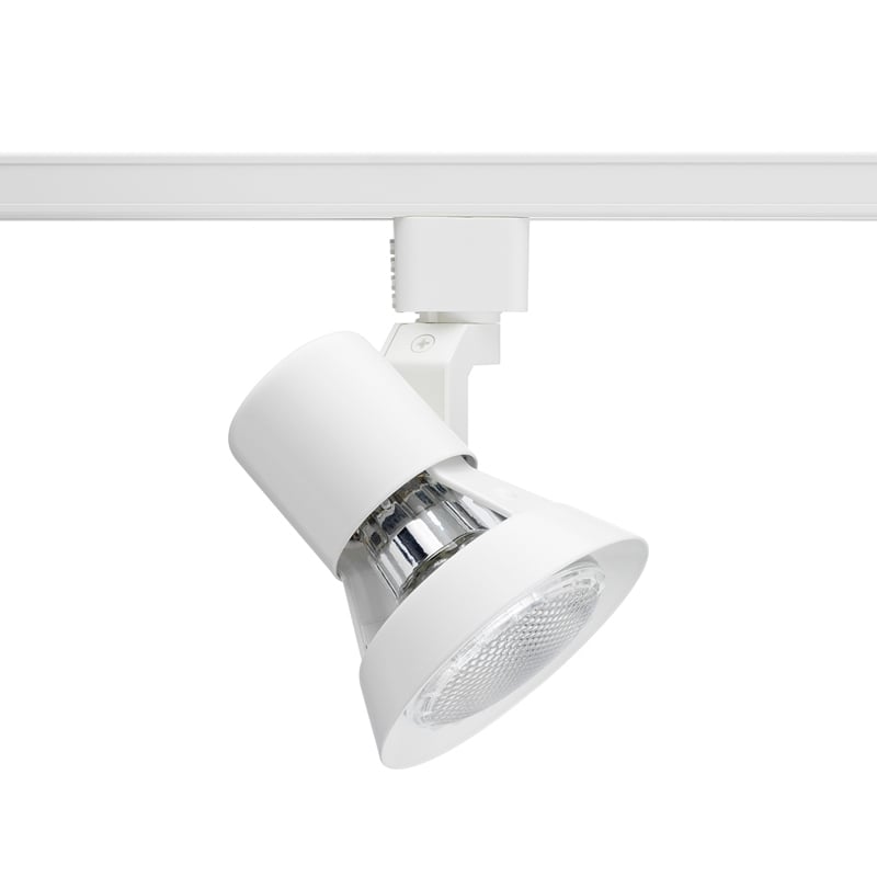 R531 WH Line Voltage Track Head, Incandescent Lamp, 120 V AC, Flared Gimbal Head, 4-3/8 in Max Extension