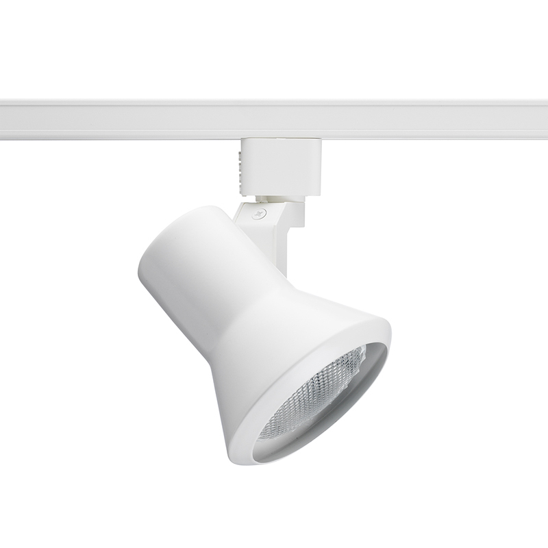 R551 WH Line Voltage Track Head, Incandescent Lamp, 120 V AC, Flared Step Head, 4-3/8 in Maximum Extension