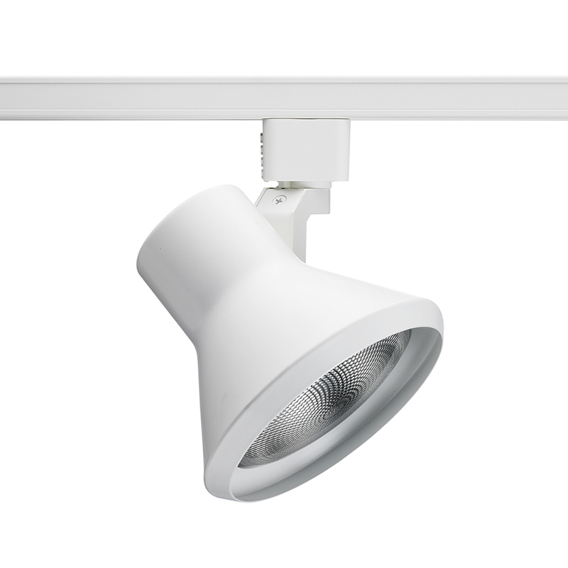 R552 WH Line Voltage Track Head, Incandescent Lamp, 120 V AC, Flared Step Head, 5 in Max Extension
