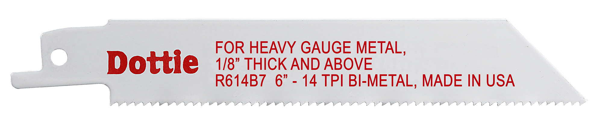 R614B7 Reciprocating Blade, 6 in L x 3/4 in W, 14, Bi-Metal Body