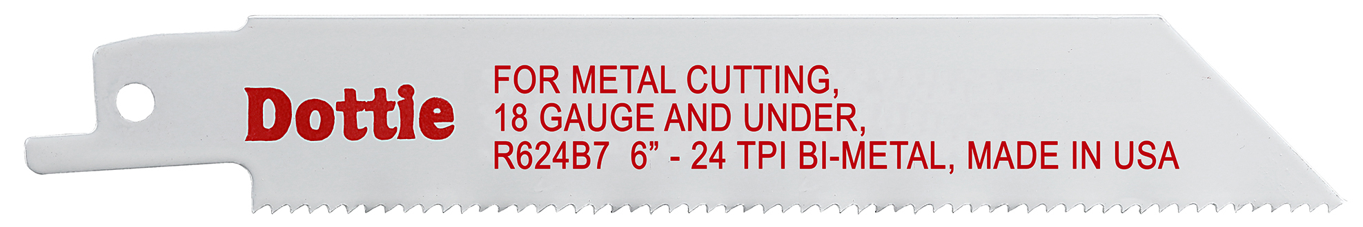 R624B7 Reciprocating Blade, 6 in L x 3/4 in W, 24, Bi-Metal Body