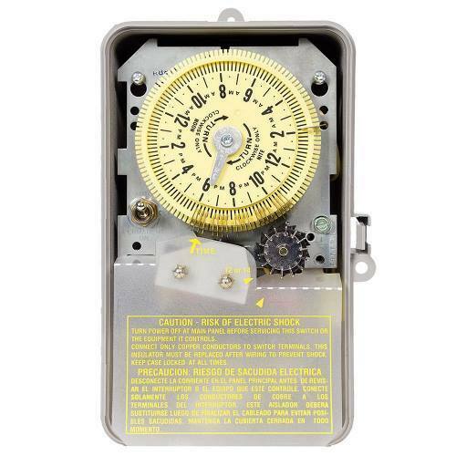 R8806M101C R8800 Mechanical Time Switch With 14-Days Skipper, 12 min to 20 hr, 45 min, 14 days Setting, 240 V AC, 2 hp, 2NO 2 Form A DPST Contact, 2 Poles