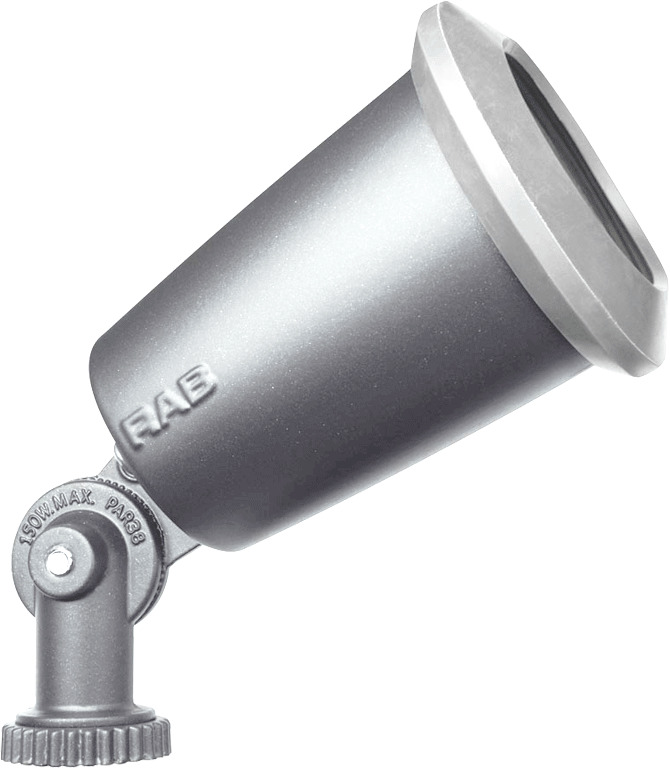 R90MS Landscape Non-Fixture Floodlight,) PAR-38 Lamp, 120 V AC, Silver Gray Housing