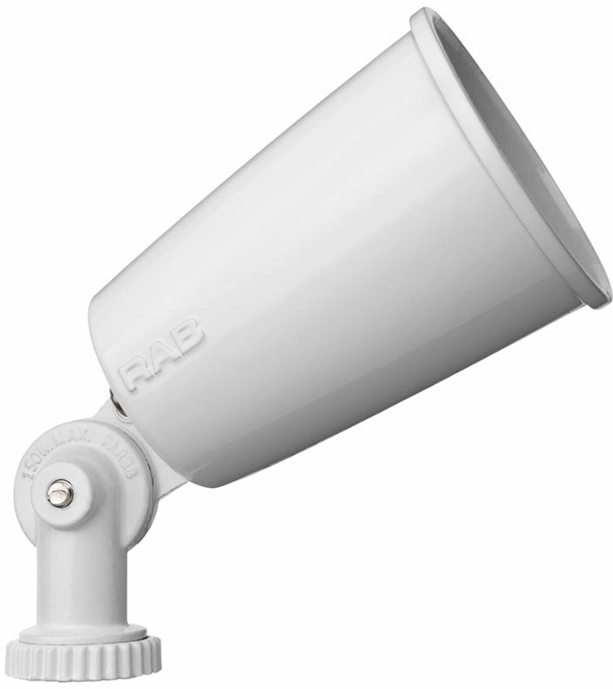 R90W Landscape Non-Fixture Floodlight,) PAR-38 Lamp, 120 V AC, White Housing