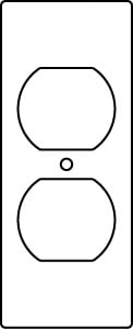  RFB11 Series 1-Gang Device Plate; (1) Duplex Receptacle, 1-13/16 Inch Width x 4-1/2 Inch Height
