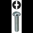 Machine Screw, Steel material, 3/8 x 1-1/2 in. Size, Round head type, Zinc Plated Finish, Slotted/Phillips drive type