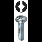 Machine Screw, Steel material, 1/4 x 1/2 in. Size, Round head type, Zinc Plated Finish, Square/Slotted drive type