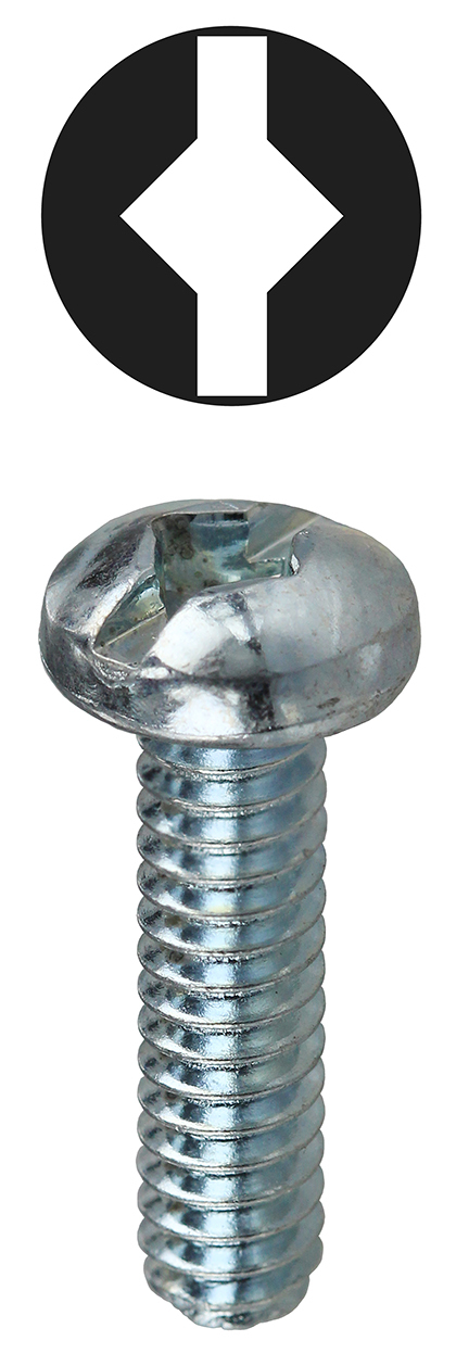 RMDS832114 Combination Machine Screw, #8-32, 1-1/4 in OAL, Steel, Round Head, Zinc Plated, Slotted/Square Drive