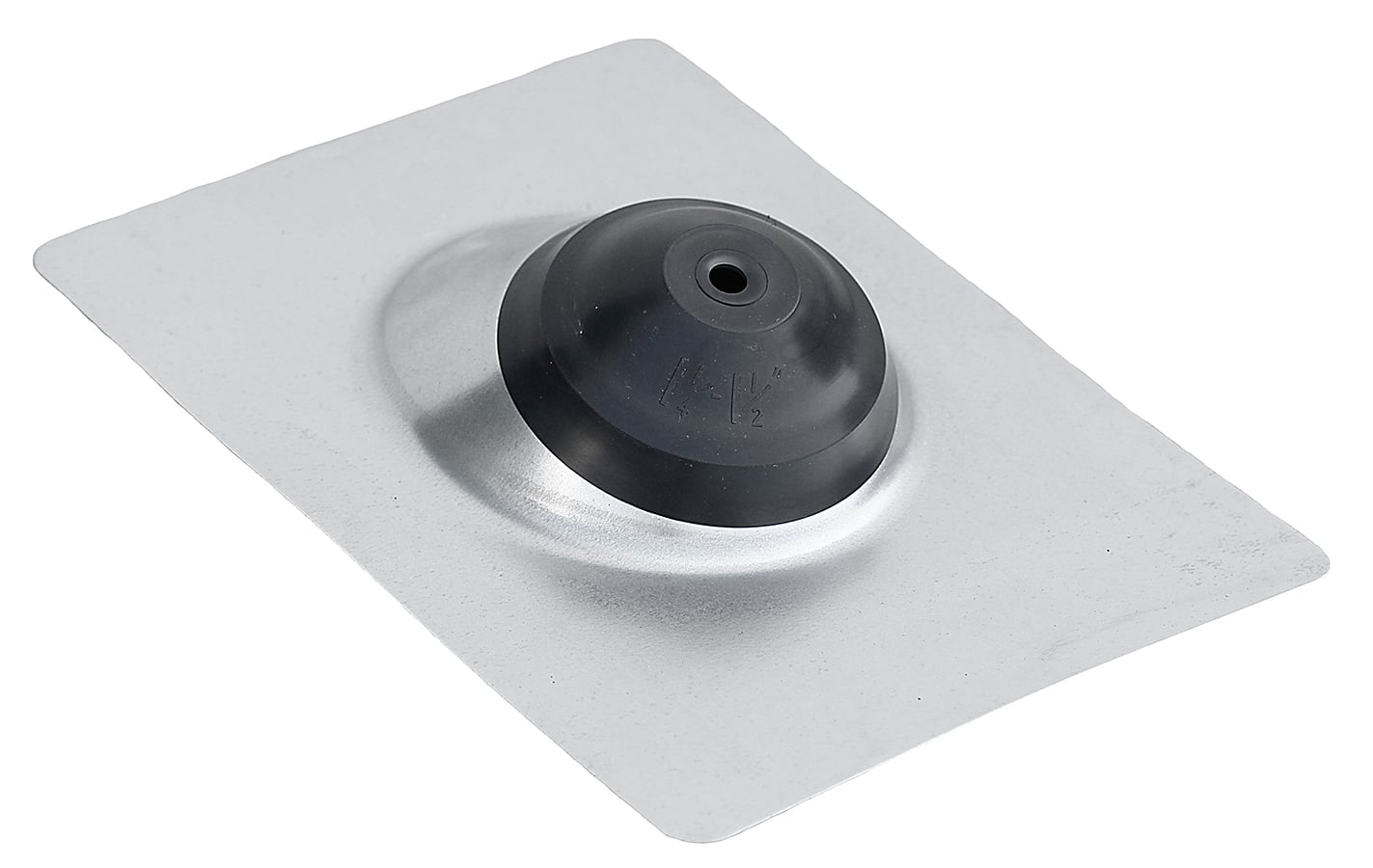 RN3 3-in-1 Roof Jack Flashing With Elastomer Collar, Steel, 1/2 to 1-1/4 in Pipe, 12-1/2 in W x 8-3/4 in L Base, Import