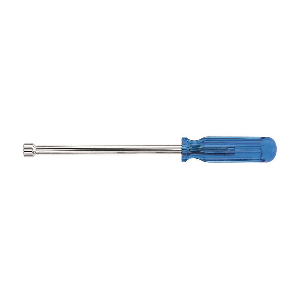 S126M Magnetic Nutdriver, 3/8 in, Solid Shank, Blue Smooth Grip Handle, ANSI/ASME Specified, Polished Chrome