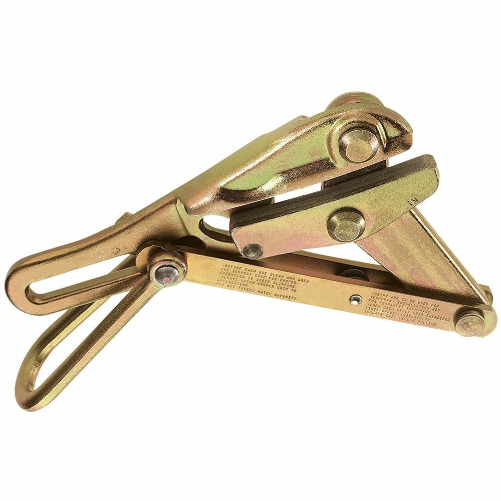 S1684-74H Curved Jaw Grip With Latch, 0.218 to 0.55 in Dia Cable, 8000 lb Load, Steel
