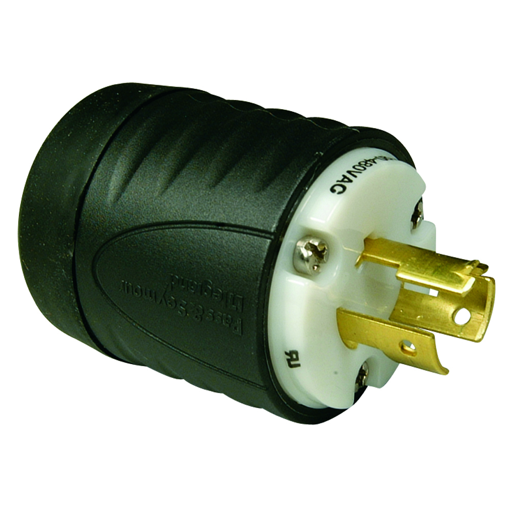 S2348DF Non-NEMA 3 Wire Plug - Black Back, White Front Body