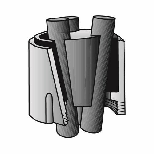 S-3000-2 R Series Multiple Segment Plug Cable Support With Pozi-Grip S-Style Wedging Plug, 3 in, Surface Mount, Ductile Iron/Malleable Iron