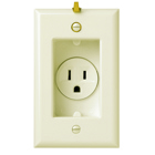 Clock Hanger Recessed Receptacle with Smooth Wall Plate 15amp 125volt Light Almond