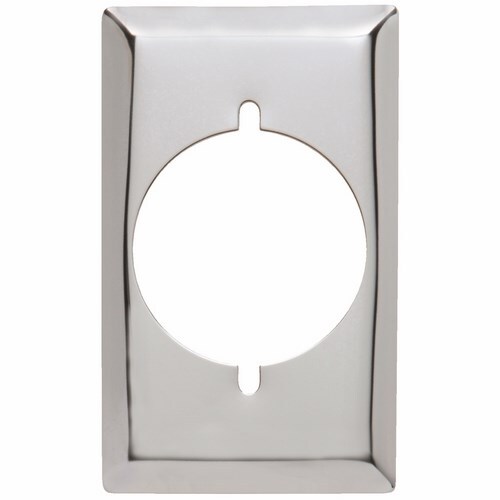S384C 1-Gang Chrome Wall Plate, 1 Power Outlet Rec+G650:G683eptacle Opening