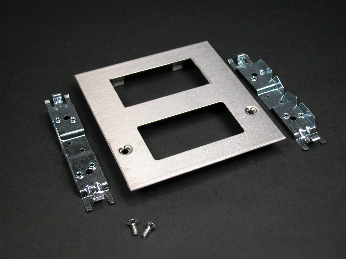 Rectangular Receptacle Device Cover With Modular Furniture Opening; Steel