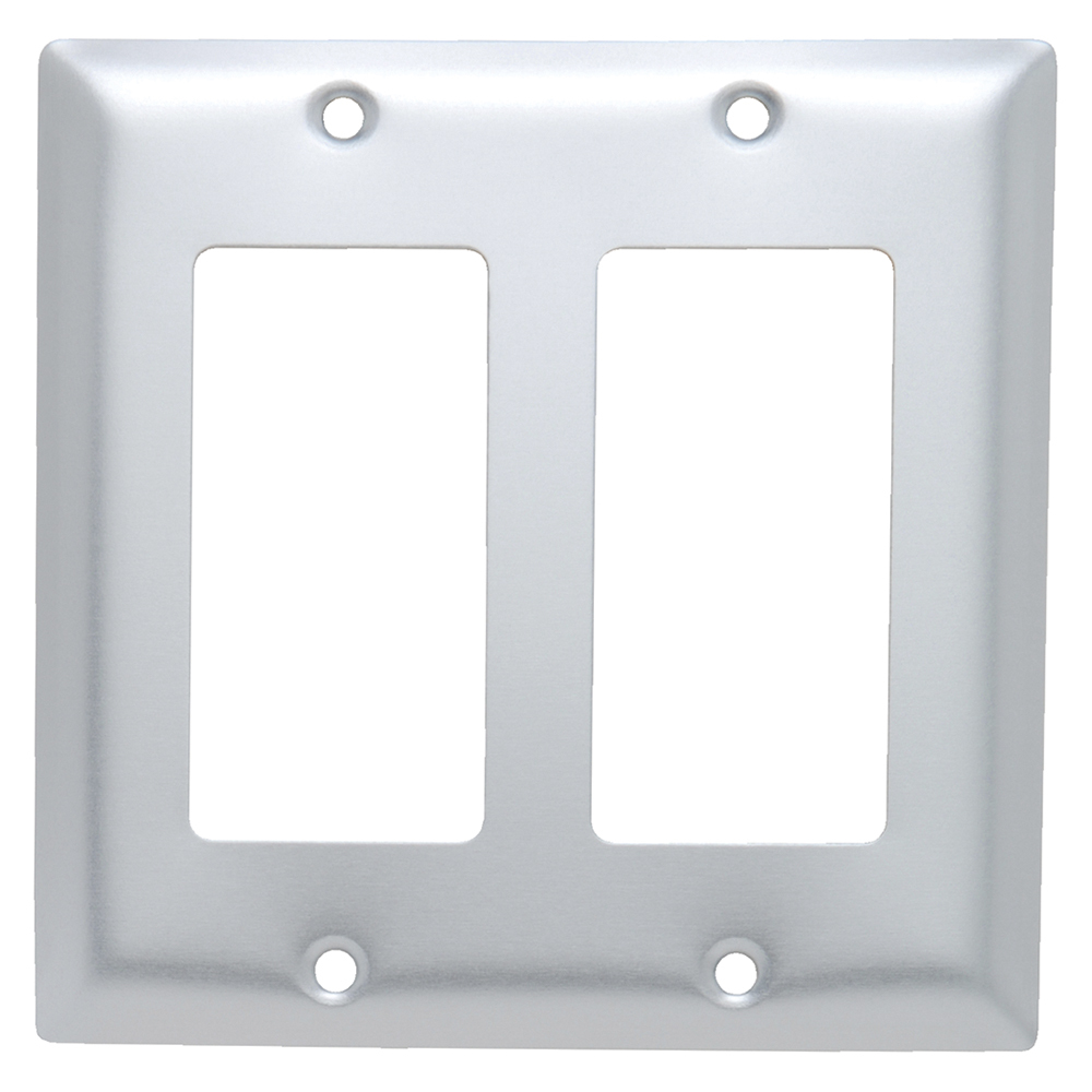 SA262 2-Gang Aluminum Wall Plate, 2 Decorator Openings