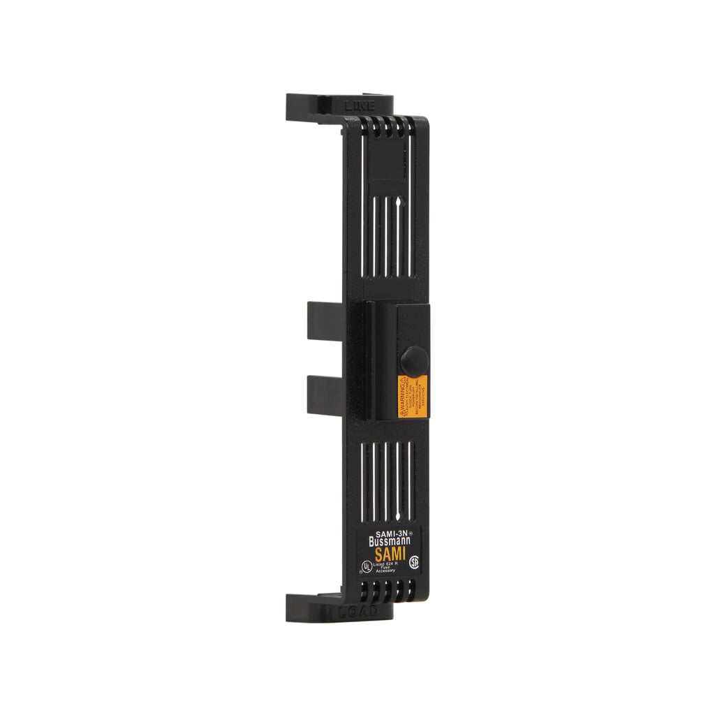 SAMI-3N SAMI Fuse Block Cover, 65 to 100 A, 600 VAC/VDC, For Use With Class J Dead Front Indicating Midget Fuse, Thermoplastic, Black